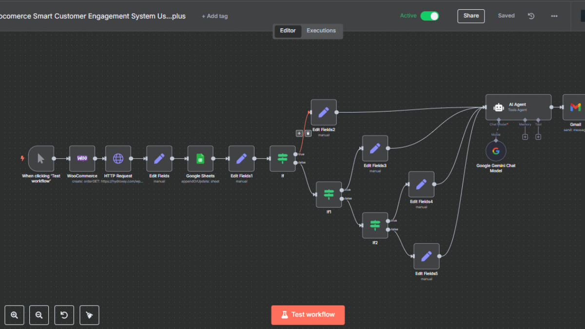 Woocomerce Smart Customer Engagement System Using n8n + AI plus